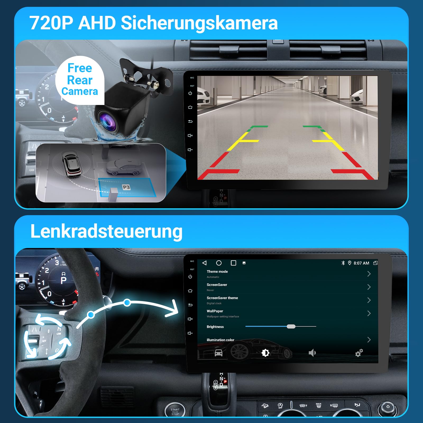 Haudio Autoradio 2 DIN Kompatibel mit Apple Carplay & Android Auto, 9 Zoll Touchscreen Autoradio mit Rückfahrkamera,GPS,Mirror Link, Sprachsteuerung, SWC/FM/AM, 25 Sets UI für alle Fahrzeuge -2+64 GB