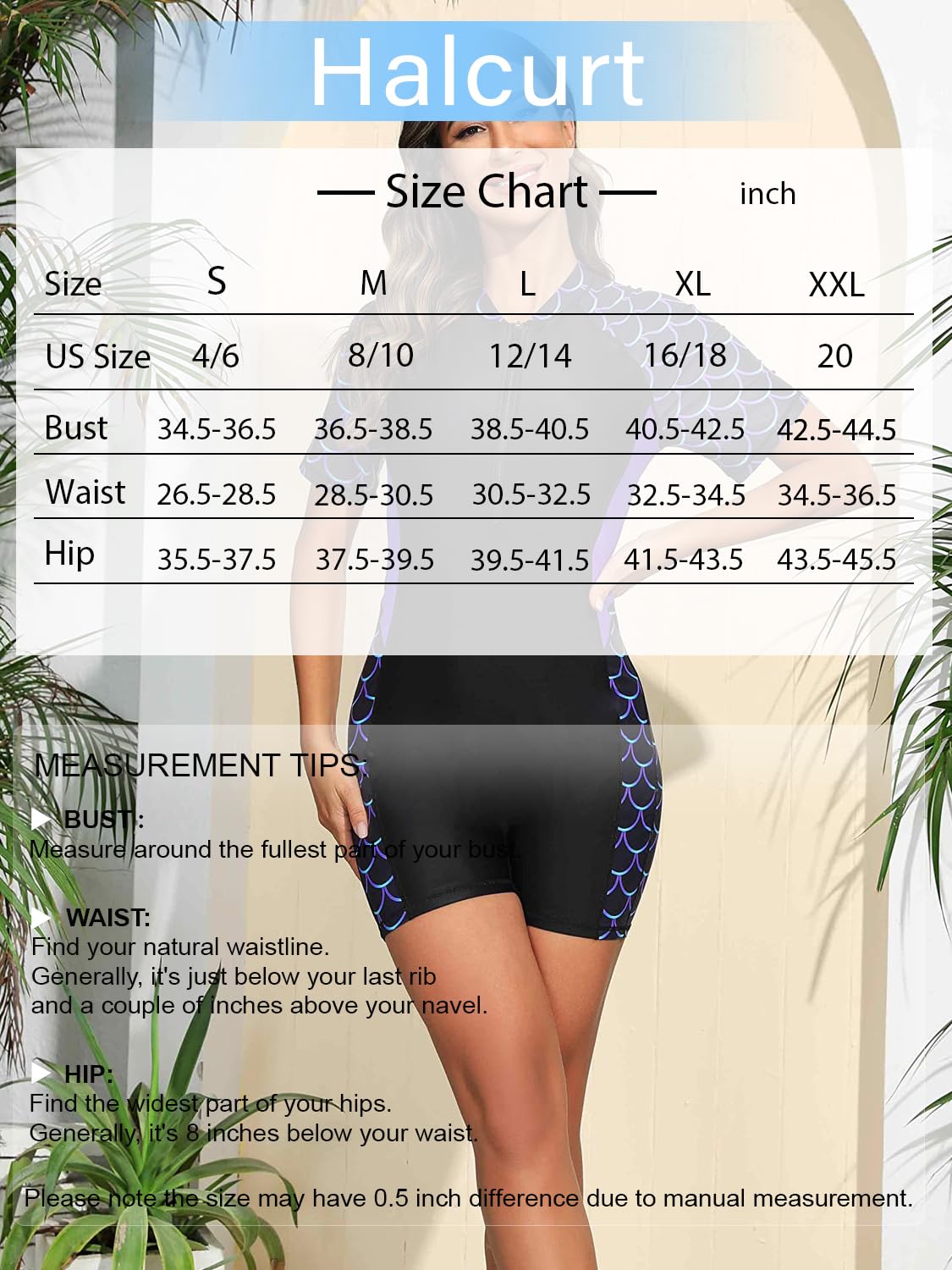 Halcurt One Piece Rash Guard Maillot de Bain Une pièce Femme