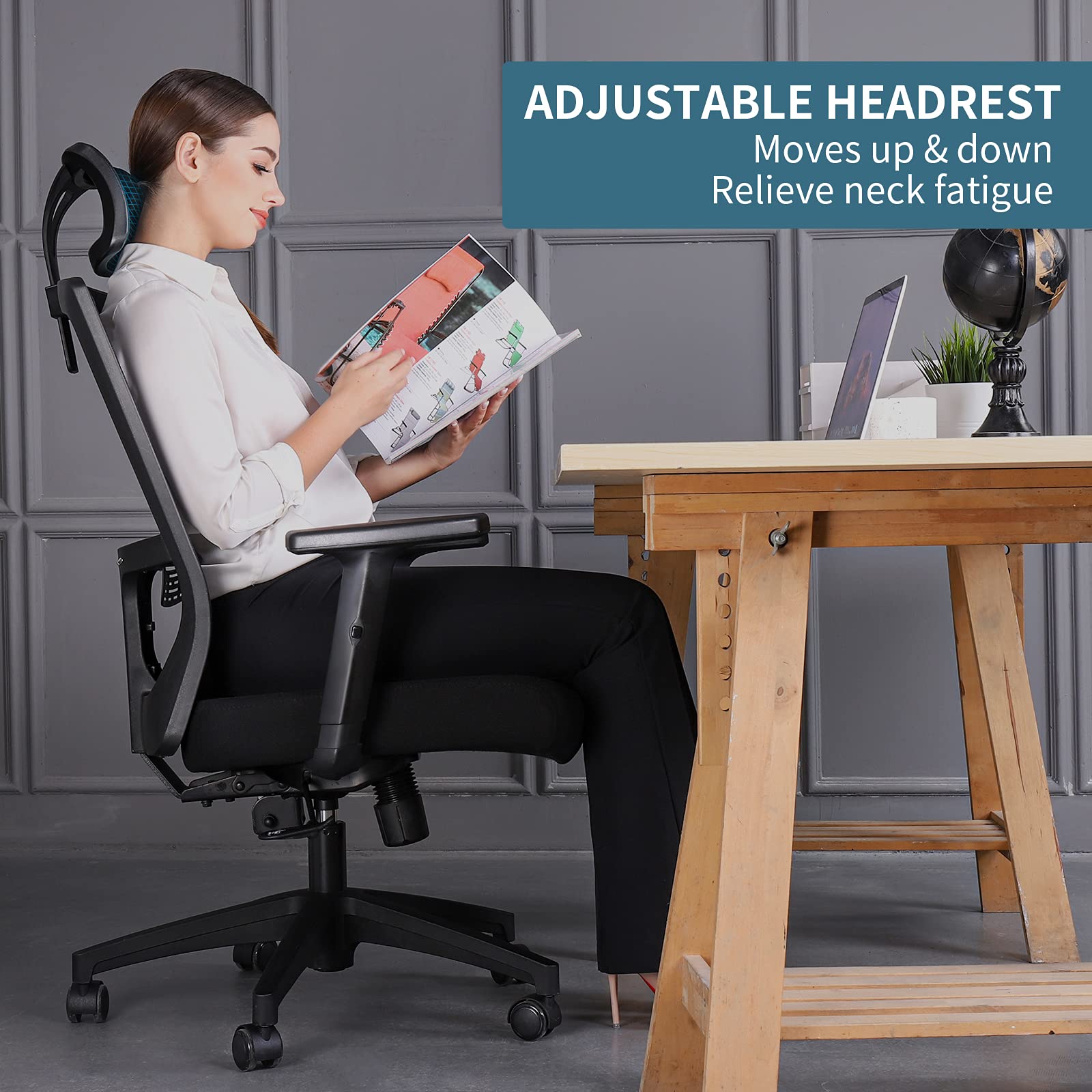 mfavour Ergonomic Office Chair Back Support Desk Chair Adjustable