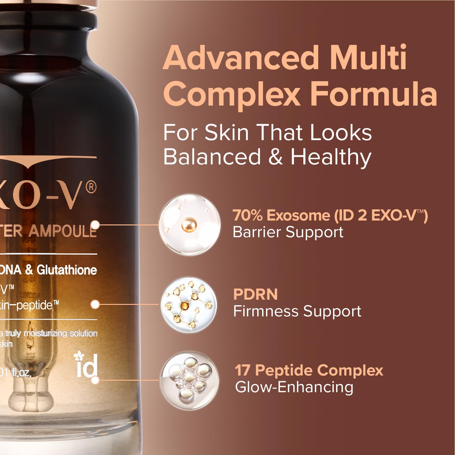idplacosmetics EXO-V Booster Ampoule 1.01 fl.oz (30ml) – Exosome Serum (720,000 PPM) with PDRN & Glutathione, Korean Skincare Microneedling Serum, for Smoother-Looking Texture & Elasticity Support. - Image 5