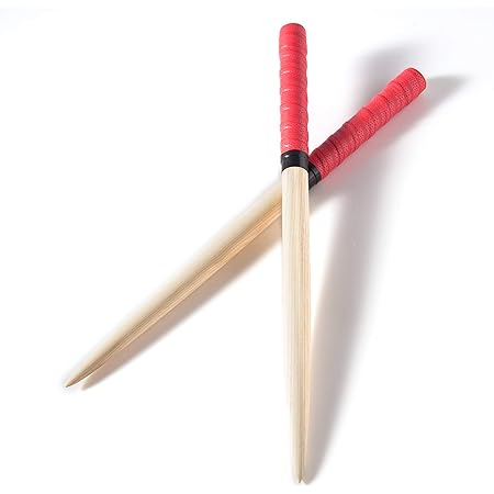 Amazon 逆鱗マイバチ 太鼓の達人専門マイバチ 如意棒バチ ロングマイバチ テーパー アオダモ 木製バット素材 硬材 個性ある木目 ロングバチ 長さ38cm直径2cm アーケードで大活躍 情熱レッド赤 ドラム 打楽器 おもちゃ