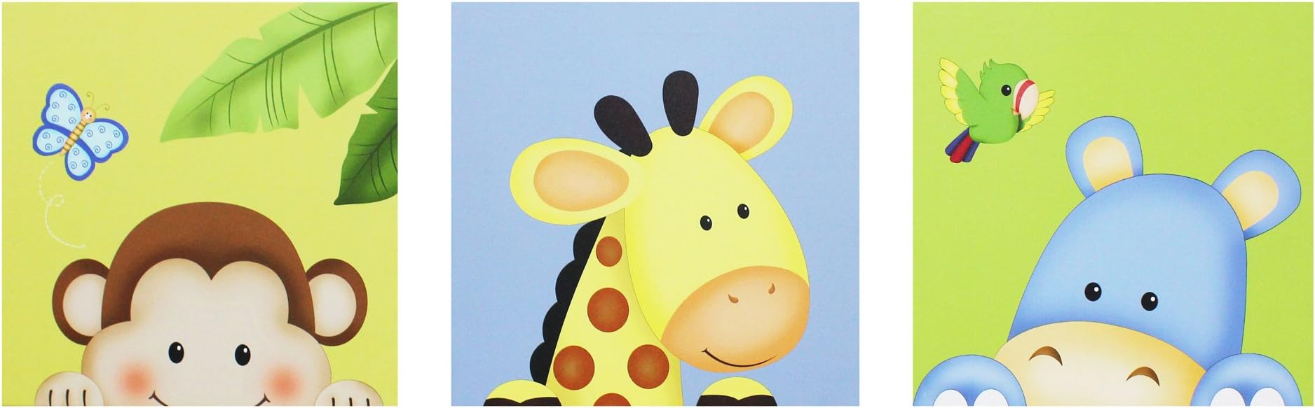 Fantasy Fields - Sunny Safari Animals Thematic Kids Canvas Wall Art Set | Imagination Inspiring Details | Non-Toxic, Lead Free Water-based Paint