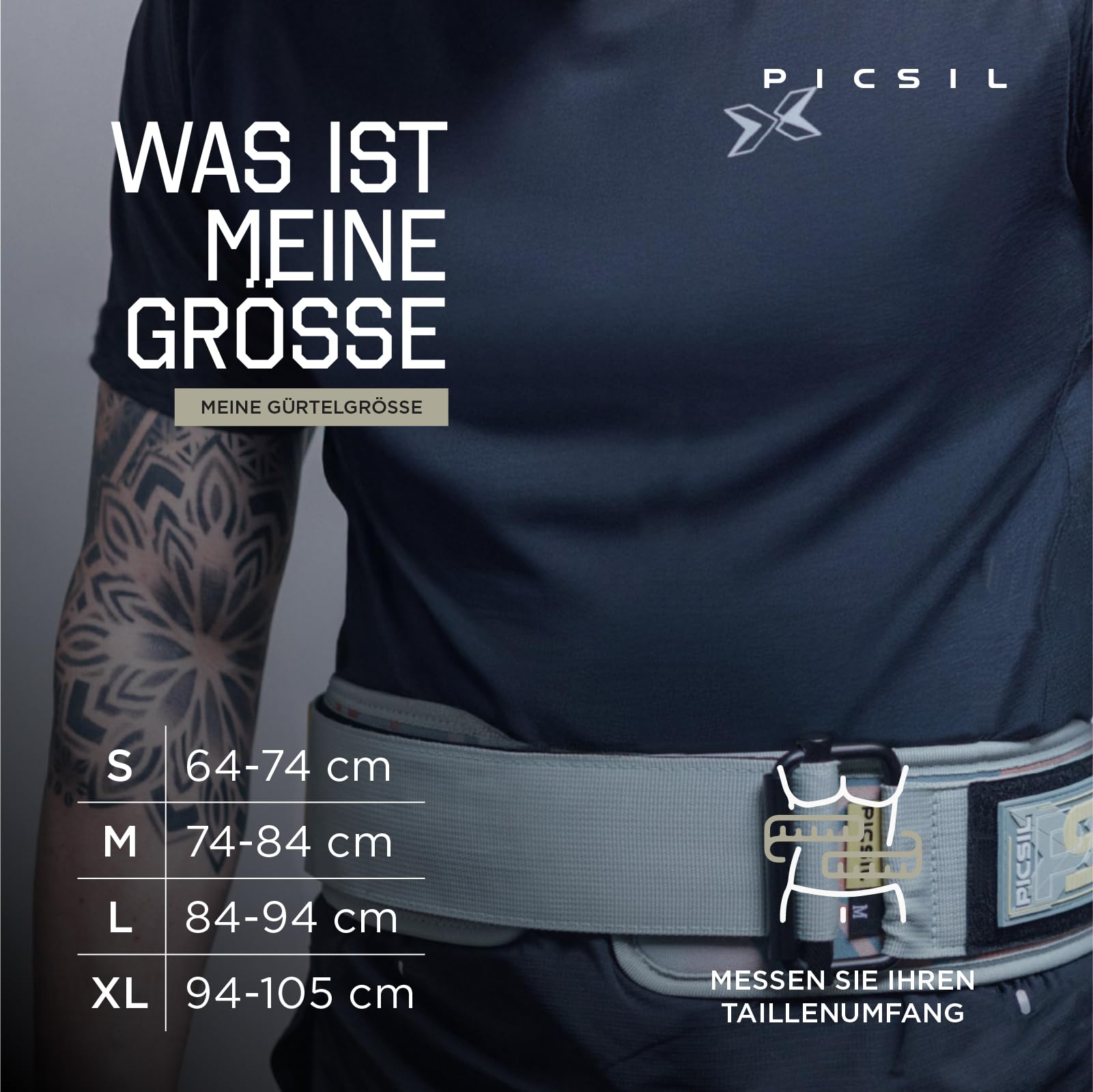 PICSIL - Lendenwirbelgurt Lockpro aus Neopren, Flexibler Support für Cross Training, Functional & Powerlifting, Doppelverschluss