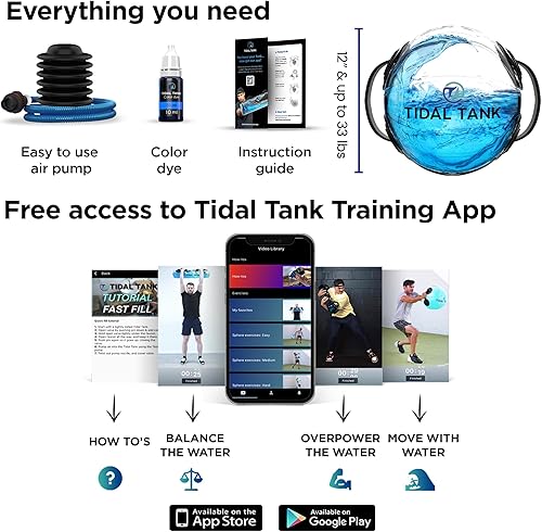Miniatura 5 de Tidal Tank - Bolsa de arena alternativa de 33 libras a 55 libras- Bolsa de agua ajustable y bolsa de energía con agua - Dispositivo de núcleo y