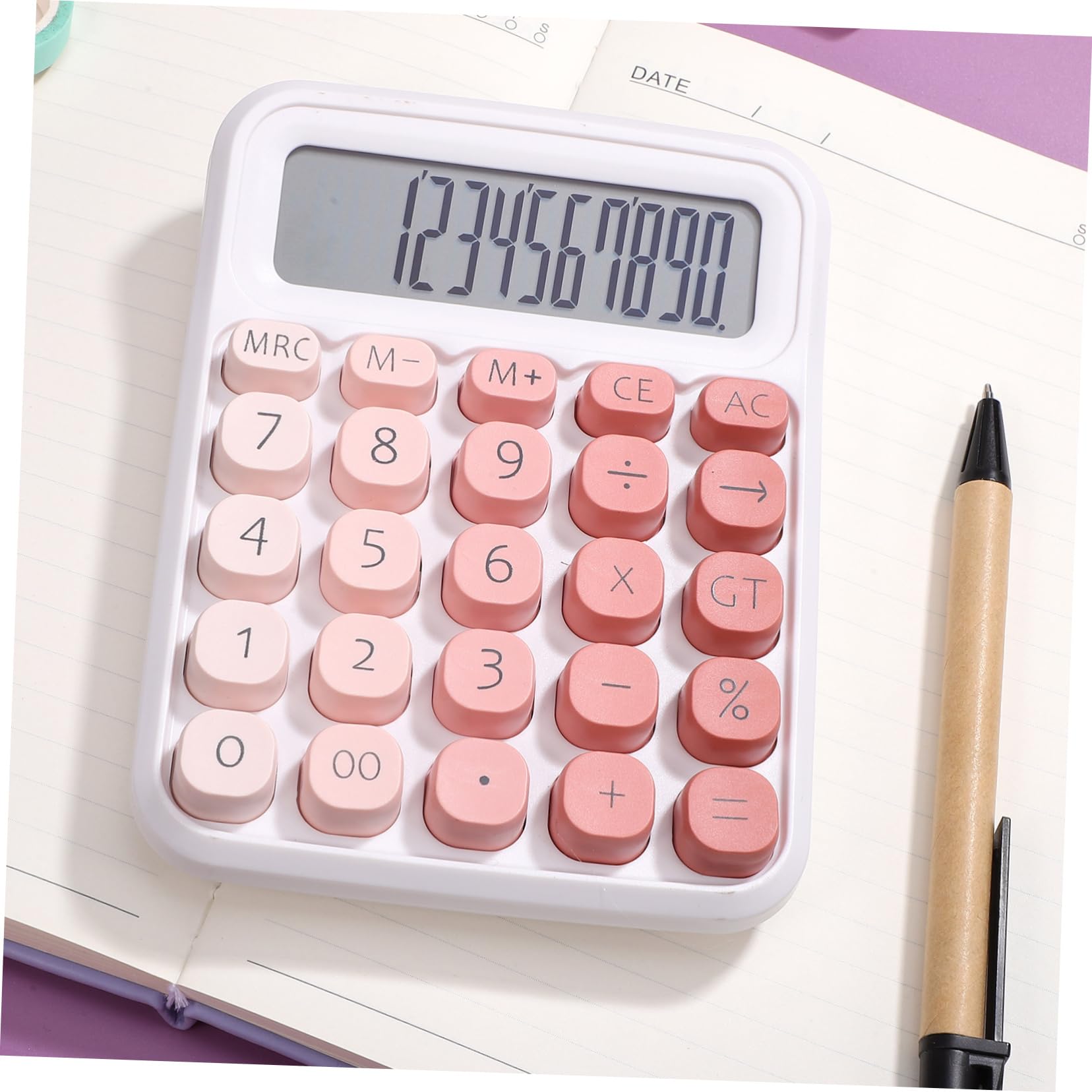 TEHAUX 4piezas Calculadora De Escritorio De Gran Pantalla Dígitos Teclas Calculadora Mecánica Portátil para y