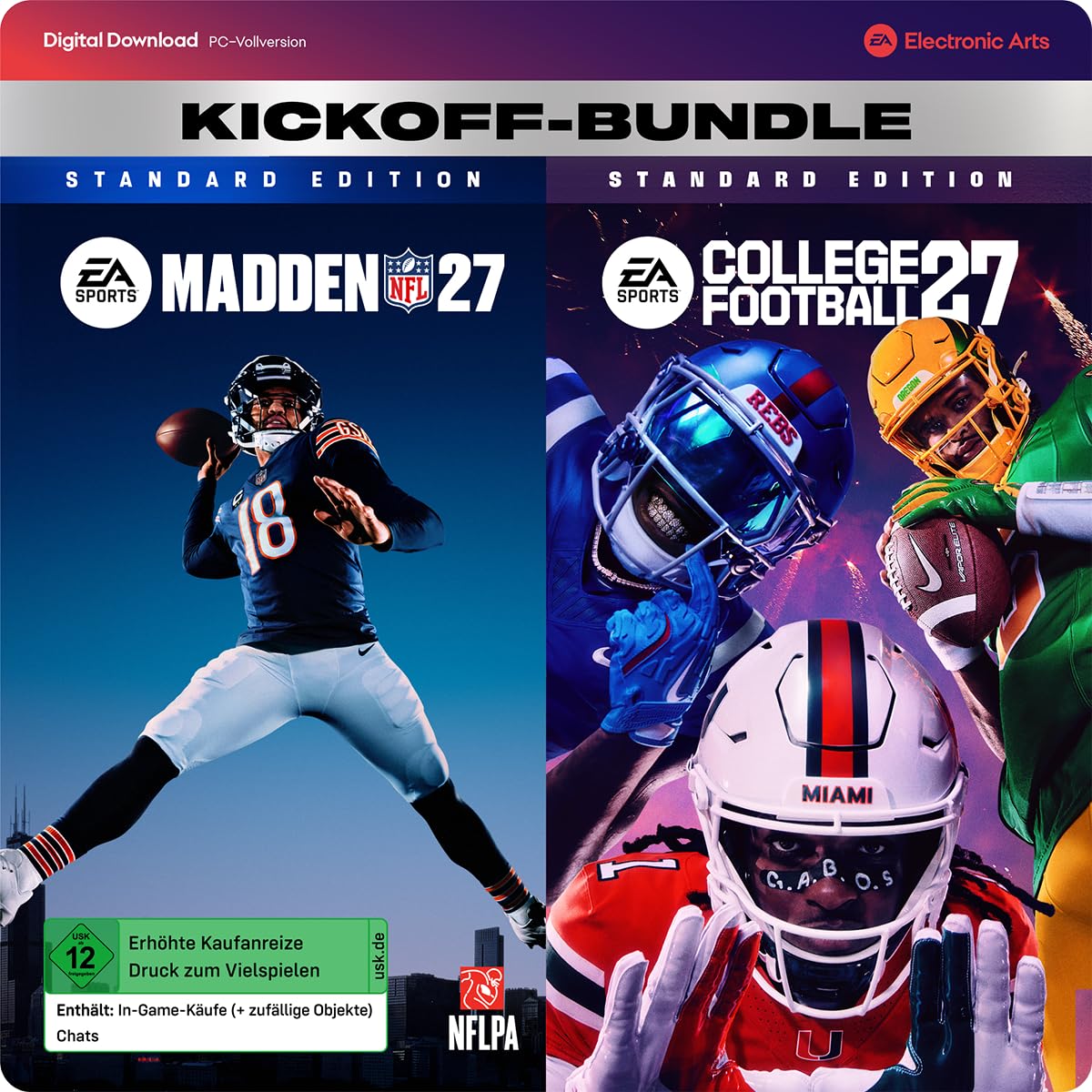 EA SPORTS Kickoff-Bundle (Madden NFL 27 & College Football 27) PCWin | Download Code EA App | Deutsch Standard | PC Code - EA App