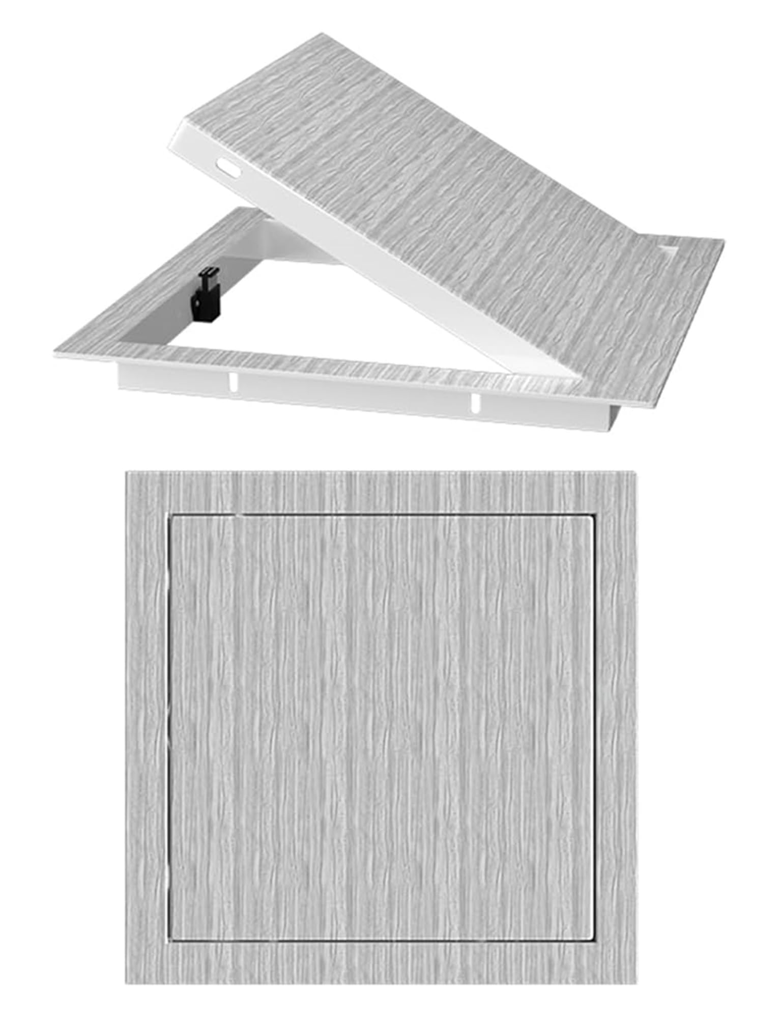 Zykuosus Square Wall Hatch Access Doors,Wood Grain Inspection Panel for & Ceiling,Magnetic Flush Mount Hole Cover(Grey,14x14in/36x36cm)