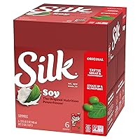 Vista 1 de Silk Leche de soja estable, original, sin lácteos, vegana, verificada por proyecto sin OMG, 1 cuarto de galón (paquete de 6)