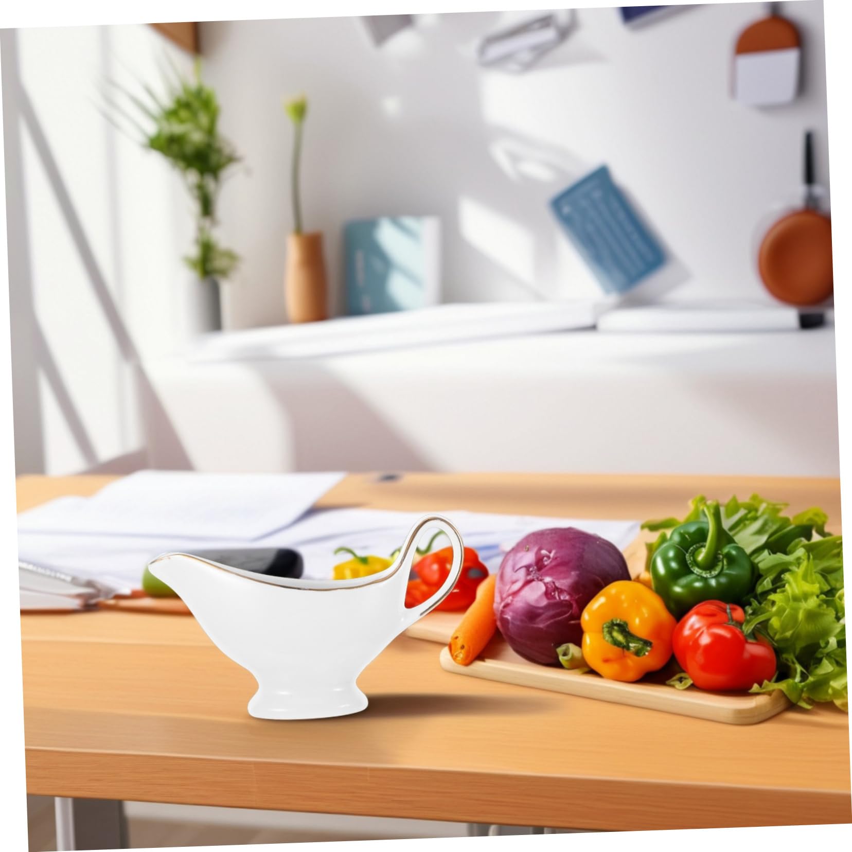 TOPBATHY Salsiera in Terracotta per Salsa e Aceto, Brocca per Salsa da Cucina, Contenitore per Sughi, per Home Kitchen