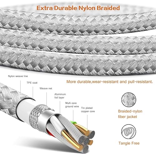 Miniatura 3 de Paquete de 2 cables de carga USB 3DS2DS de 5 pies cable de carga de alimentación trenzado de nailon compatible con Nintendo New 3DS XLNew 3DS3DS