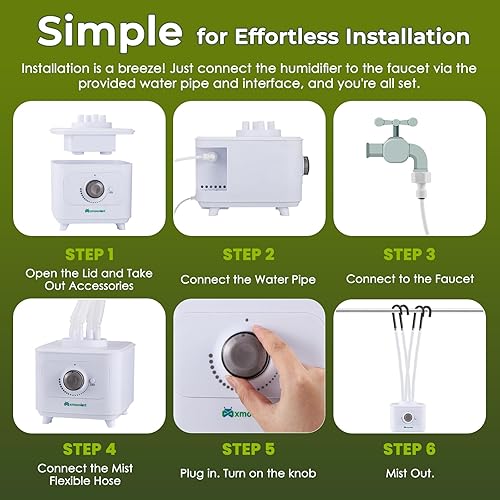 Miniatura 6 de Mxmoonant Humidificador ultrasónico Llenado automático de agua, 0.0-20.3 fl ozH Máquina de niebla ajustable, 4 direcciones haciendo niebla, para