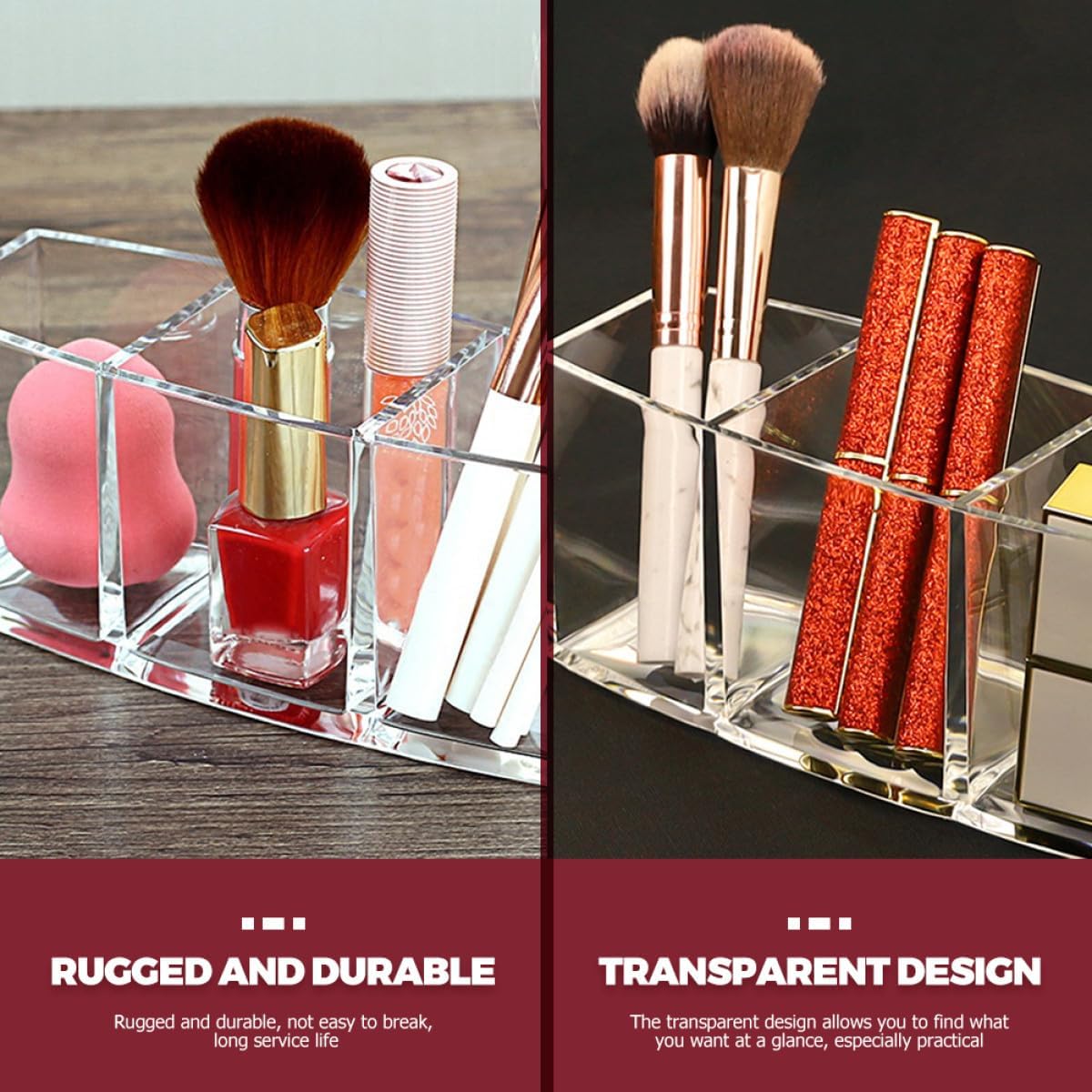 Makeup Brush Holder Organizer for Vanity with 3 Slots image 5