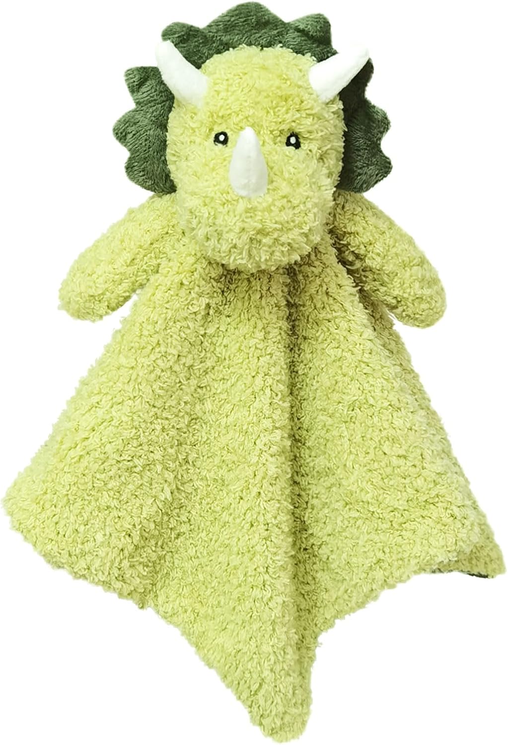 Baby Green Triceratops Soft Stuffed Animal Security Blanket, Plush Dinosaur Character Lovey Blanket, Baby Shower/Nursery Gift, Newborn Infant Toddler Snuggle Blankie for Kids, 18 Inches