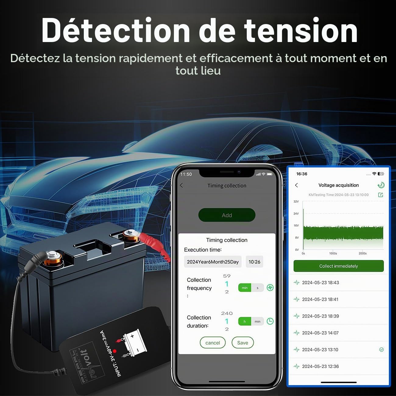 Moniteur de batterie 6-48 V connecté [Lescars]