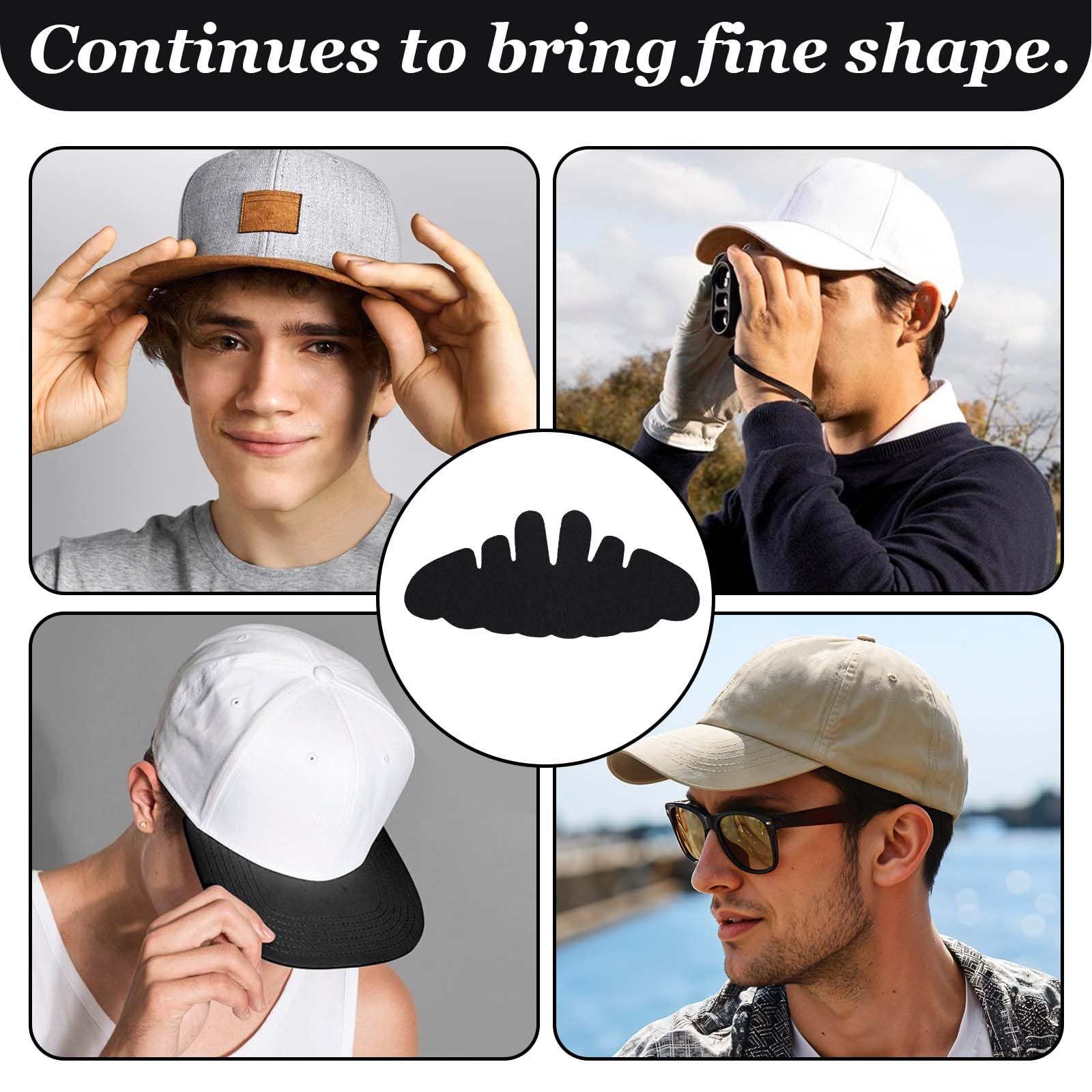 Oruola Lot de 15 inserts façonneurs de casquettes, protecteurs de casquettes avec design unique, lavables et réutilisables, protection contre la transpiration