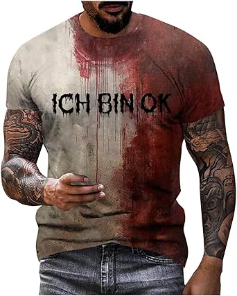 Herren T-Shirt 'Problem Gelöst' - Halloween Design Mit Blutmuster