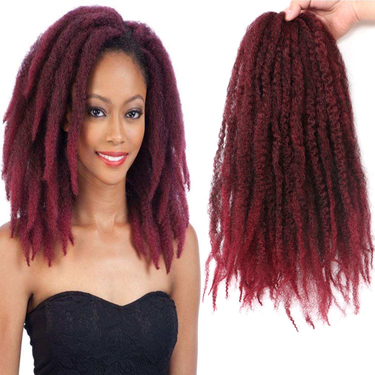 Marley Twist Braiding Hair-18 Inch 90Roots/unfold Soft Marley Twist Hair For Twists 3 Packs Lightweight Cuabn Twist Hair For Black Women(18 Inch 3
