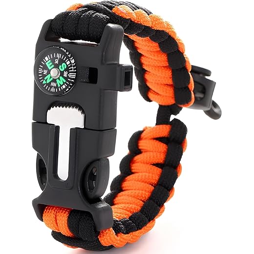 HACER Fire Stick Escape Rope Bracelet Black & Orange