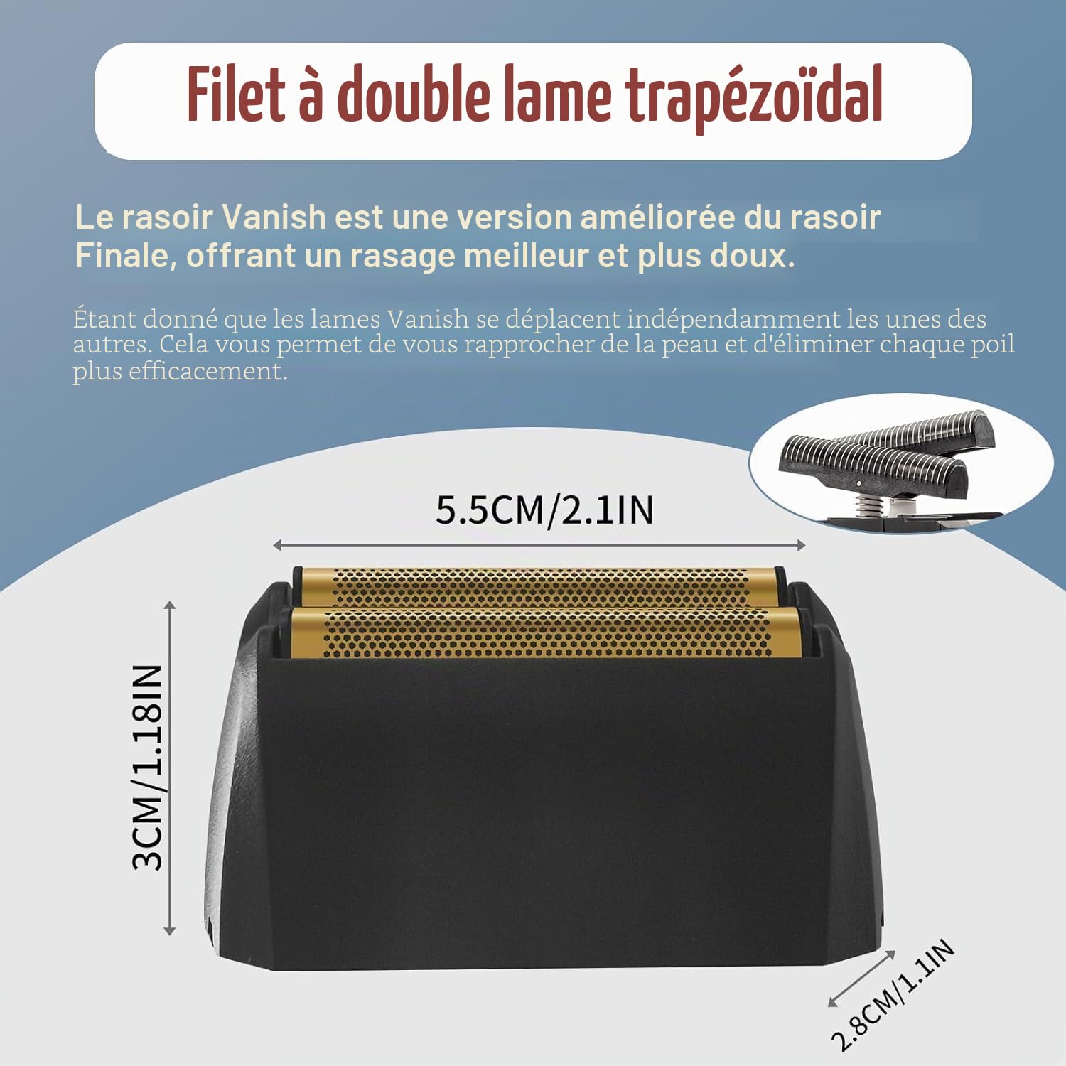Grille de rechange pour rasoir Wahl 5 Star Series Vanish 8173-700 – Noir | Lot de 2