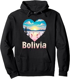 Bolivia Flamingos Heart Pullover Hoodie