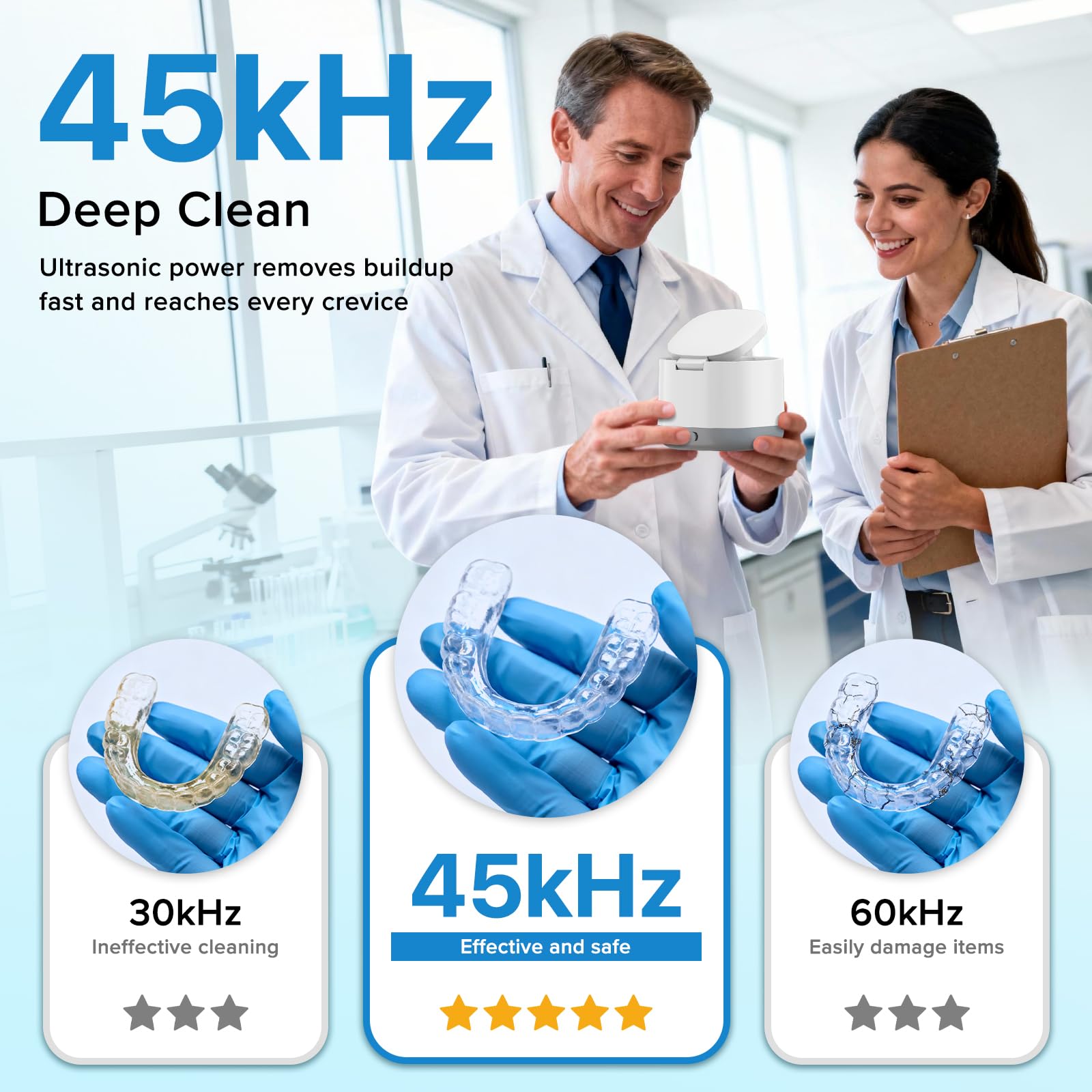 Anysun Nettoyeur Ultrason Ultrasonic Cleaner 45kHz UV-C 200ml 3 Modes Portable Batterie 4000mAh