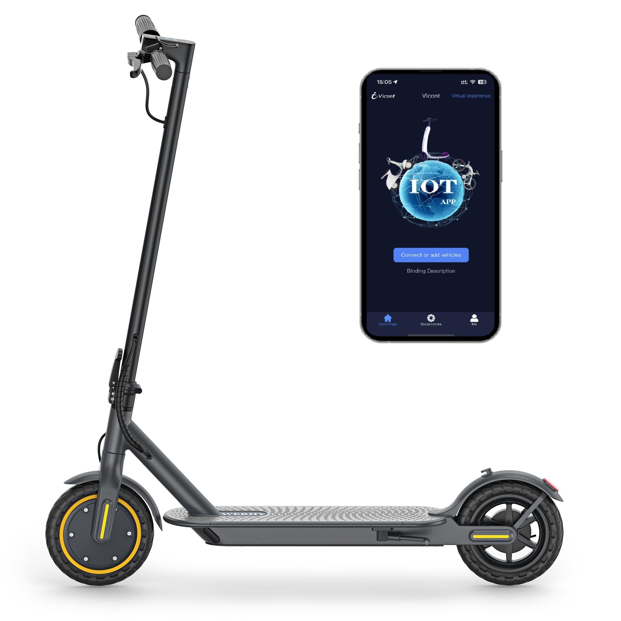WERHYElectric Scooter for Kids 10+, 350W Motor, Top Speed 19 mph, Max 12 Miles Ranges, Foldable E Scooter