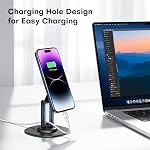 OMOTON 360° Rotating MS04 Magnetic Phone Stand for Desk, Adjustable Foldable Aluminum for MagSafe Cell Phone Stand with Non-Slip Base Fathers Day, for iPhone 17/16/15 Pro Max Air for Women Men Gift