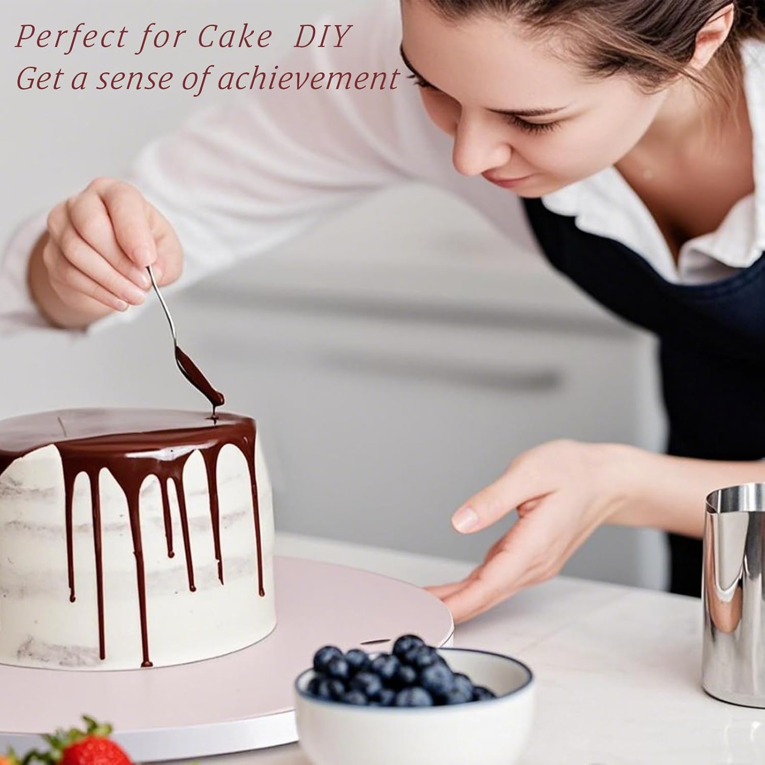 Oungg 14 Pack 12 Inch Cake Drum, Cake Boards 12 Inch Round, 1/2" Thick Cardboard Cake drums with Food Grade, White and Modern Style for Bases Para Pasteles.