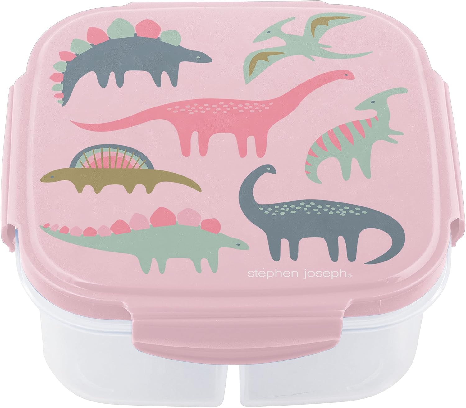 Stephen Joseph, Kids Snack Box with Ice Pack, Leak Resistant Bento Lunch Container for School, 3 Compartment Food Storage for Boys & Girls, Transportation