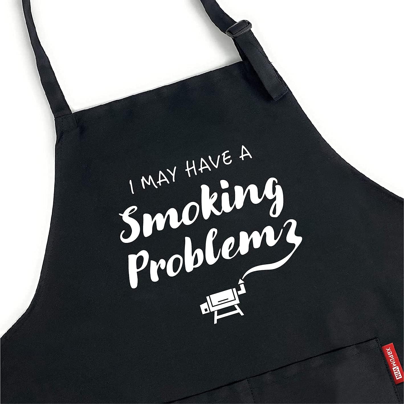 Funny Grill Aprons for Men - I May Have a Smoking Problem - Grilling Aprons with 2 Pockets - Father's Day & Birthday Gifts for Dad, Husband - Image 2