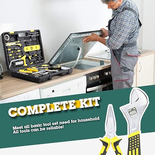 Miniatura 3 de ENTAI Kit de herramientas de 218 piezas para el hogar juego de herramientas de mano general para el hogar con caja de herramientas de transporte