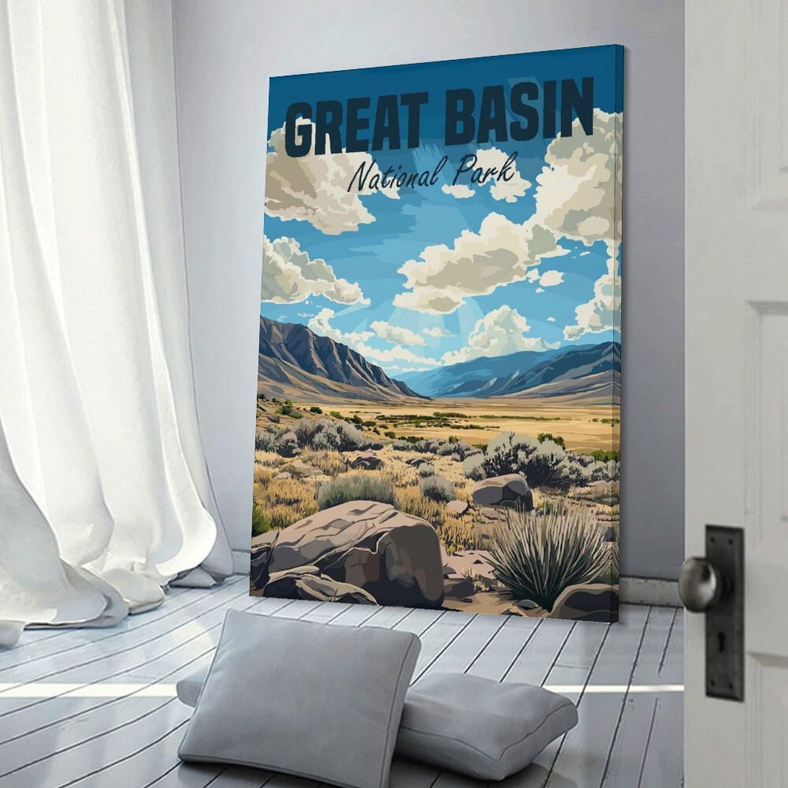Junmoney Great Basin National Park Travel Canvas Wall Art, 20x30inch(50x75cm), for Bedroom, Guest Room Or Reading Nook, Decorative Wall Art for Cosy Rooms