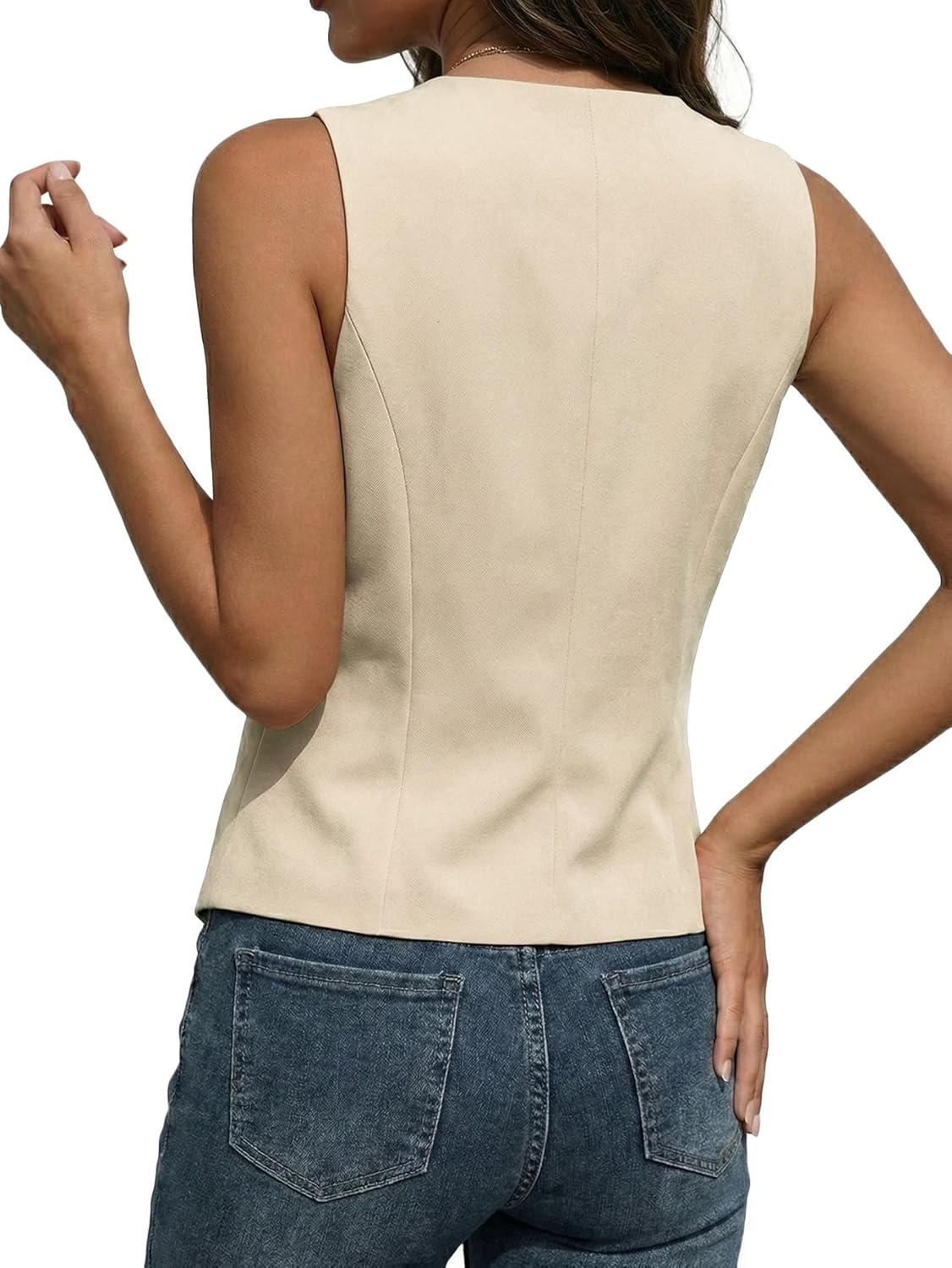 Mina Self 2026 Summer Women's Sleeveless Vest Tops Blazer - V-Neck Lightweight Slim Cropped Trendy Casual Office Work Short - Image 3