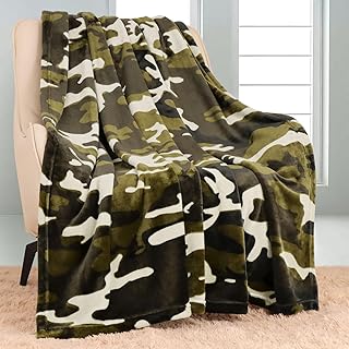 YISUMEI Military Camouflage Blanket Army Green 150 x 200 cm Blankets and Throws Soft Fleece Throw Blanket Camo Blanket Warm and Cozy Camping Blanket Gifts for Boys Adults Men