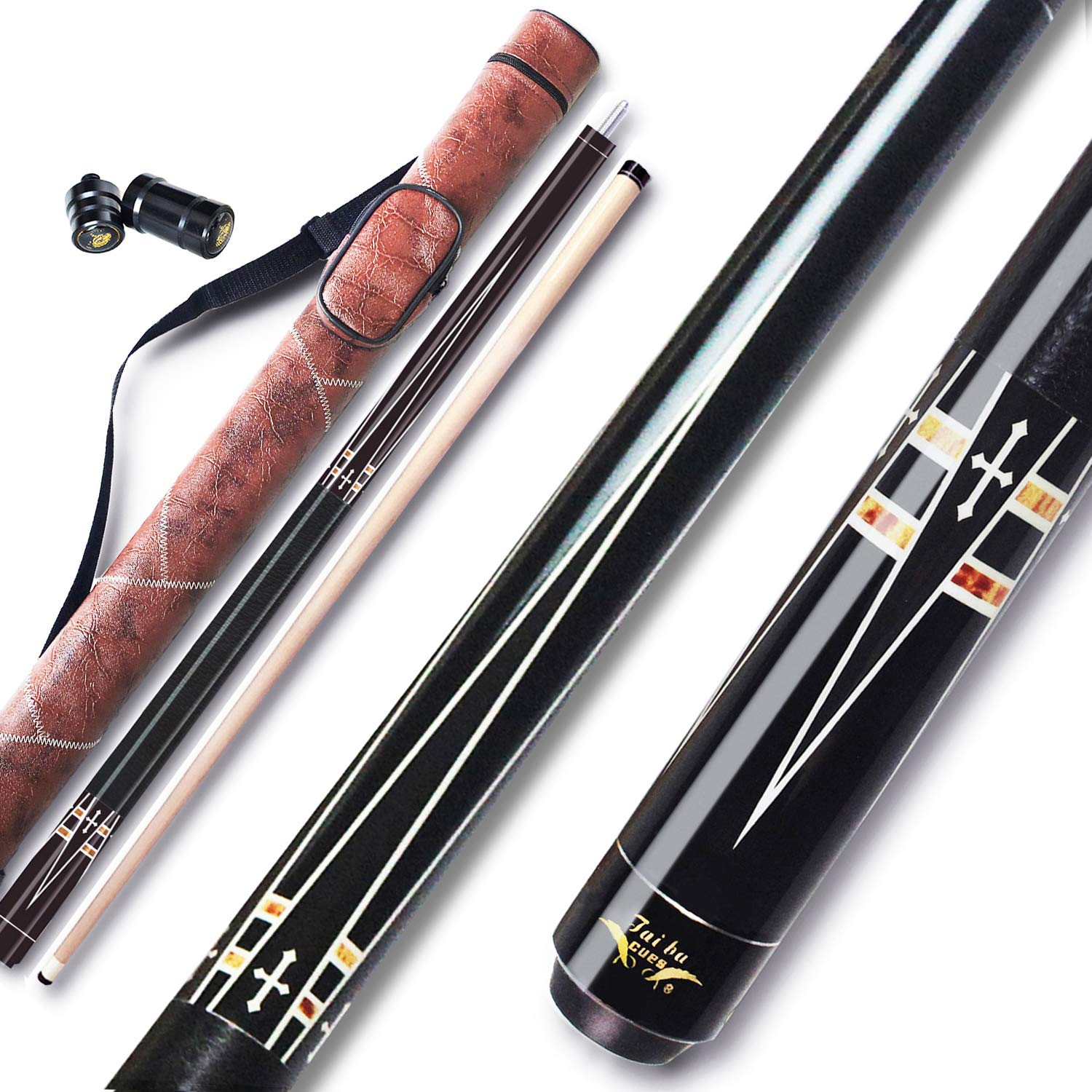 Buy TaiBA 2Piece Pool Stick + Hard Case,13mm Tip, 58", Hardwood