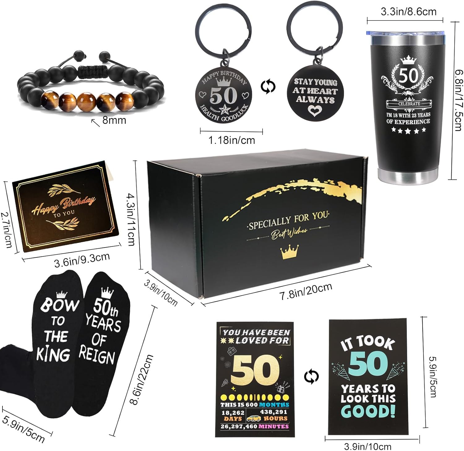 50th Birthday Gifts for Him, Funny Unique 50 Year Old Birthday Decorations Gifts Box, Father's Day, Wedding Anniversary Romantic Gift Ideas for Men, Dad, Husband, Friends, Uncle, Coworker - Image 3