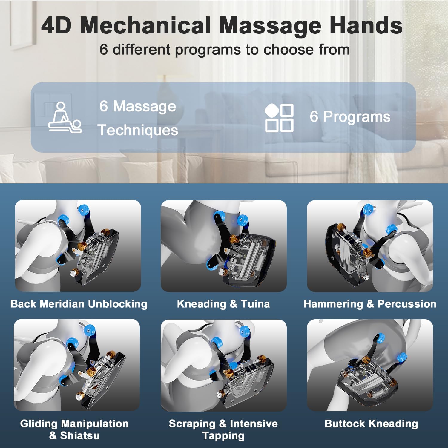 Massage Chair Full Body, Zero Gravity Extended Dual SL-Track Massage Recliner with 4D Mechanical Arms, Full Body Airbag Massage, Foot Roller Massage, Multiple Modes, Heating, AI Voice Control