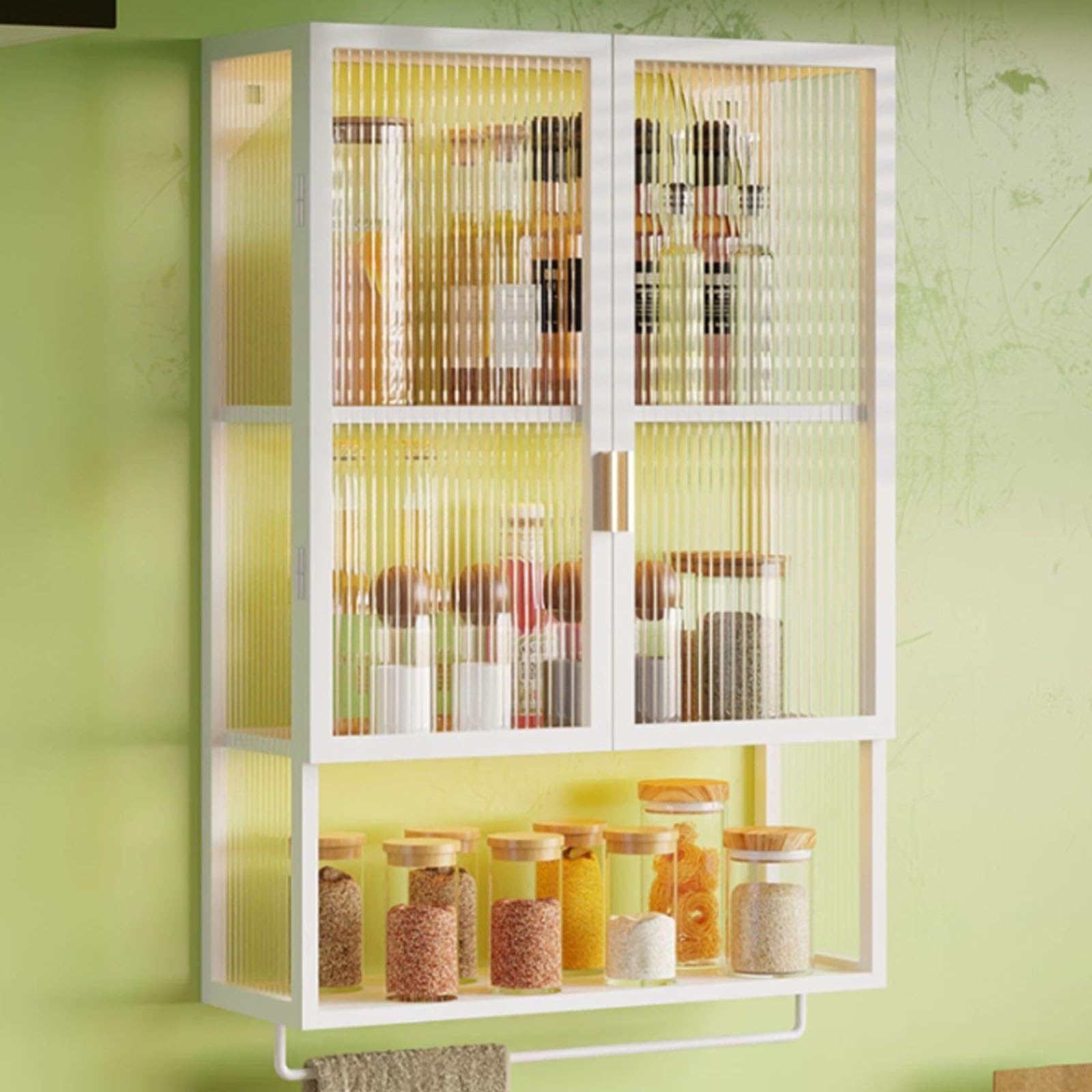 Armoire murale étroite de salle de bain en acrylique à double porte