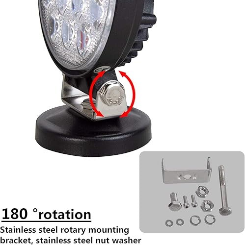 Miniatura 3 de RIGIDON Luz de trabajo LED de 4 pulgadas y 42 W con base magnética, luz redonda impermeable de 12 V 24 V, luces antiniebla LED para automóvil, SUV,