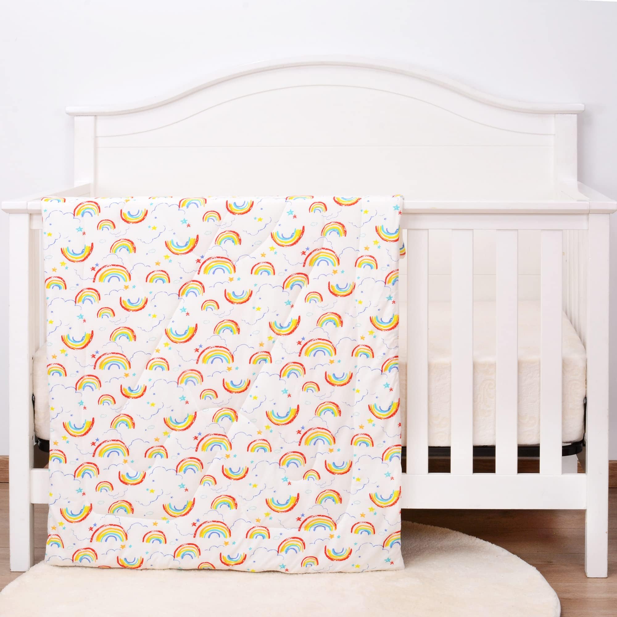 UOMNY Kids Toddler Blanket- Soft Cot Nursery Comforter Quilts for Boys and Girls 36"x48" Cotton 1 Pack Kids' Crib Blankets Nursery Blanket Lightweight (Rainbow)