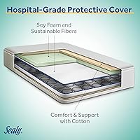 Vista 3 de Sealy Posture Perfect - Colchón impermeable de 2 etapas para cuna y colchón para cama de bebé, espuma viscoelástica híbrida y 150 bobinas de alta