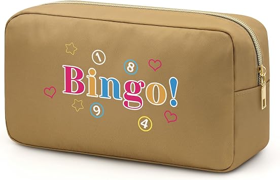 Bingo Gift for Women Makeup Bag Bingo Game Lover Gift Bingo Accessories for Women Bingo Themed Zipper Pouch Bingo Lovers Gift Christmas Graduation Gift Birthday for Friends Travel Cosmetic Pouch