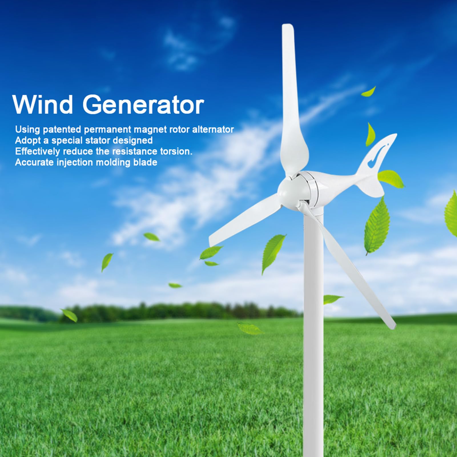 Amazon.co.jp: 風力発電機、3ブレード2m / Sの200W DC12V風速、設置と