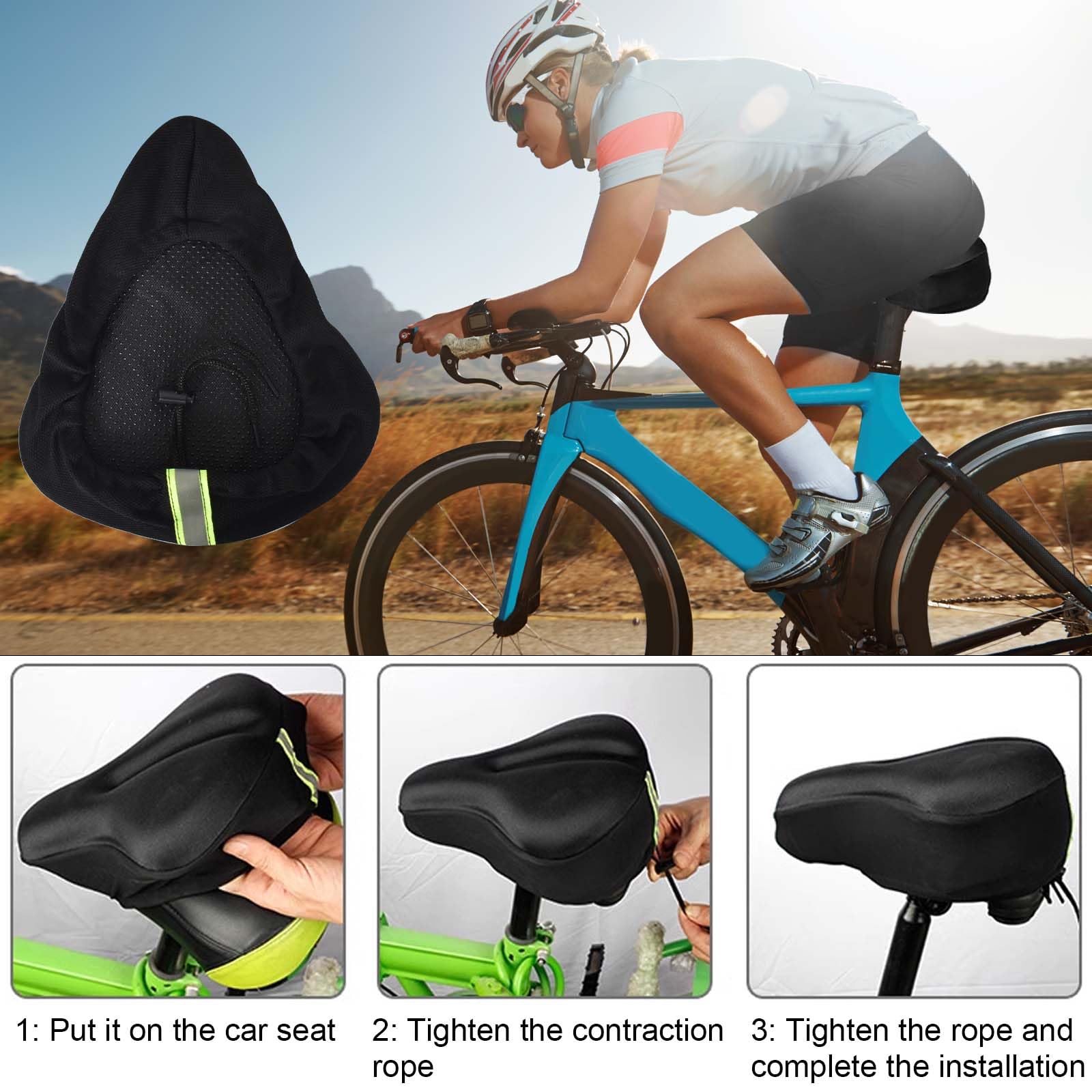 Cuscino Sella Imbottito Coprisella Bici In Gel Imbottito 3D - Foto 9