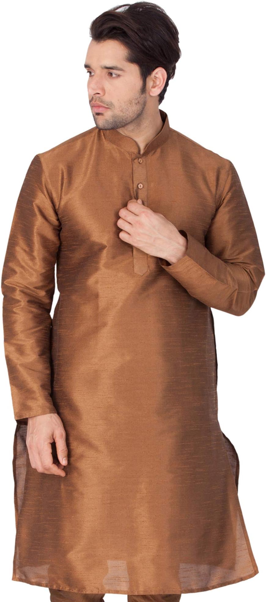 Elina fashionMen's Tunic Banglori Silk Kurta Pajama Set Indian Traditional Wear