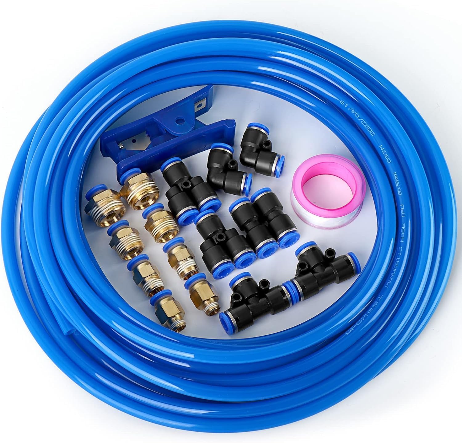 TAILONZ PNEUMATIC zwart 8mm OD 5mm ID Polyurethaan PU Air Hose Pipe Tube Kit 10 Meter 32.8ft
