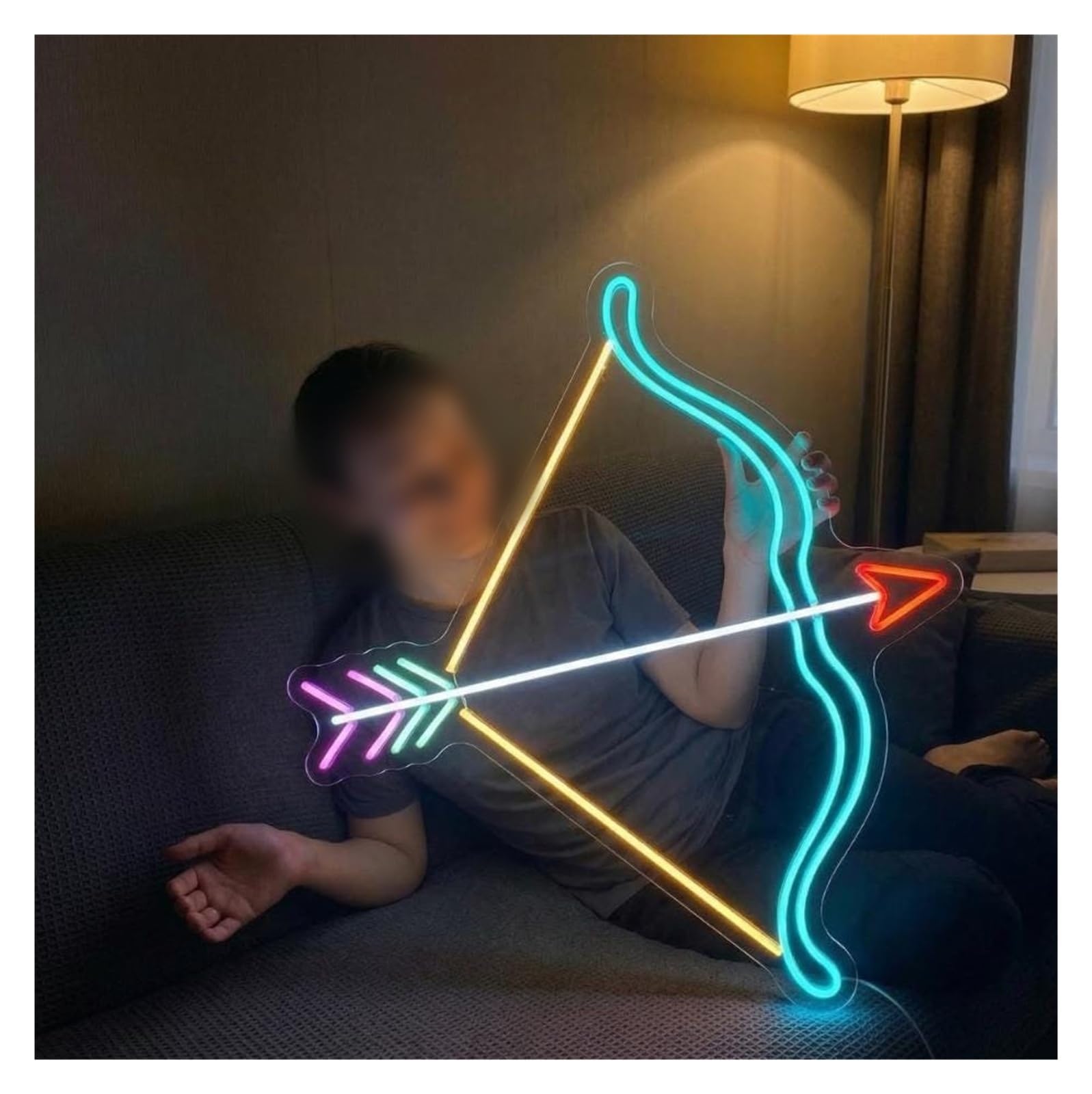 Decoración Lámparas Luz De Neón Tiro Con Arco Regulable | Decoración De Pared Target Sport Decoración Temática De Aventura 50cm/19.69in