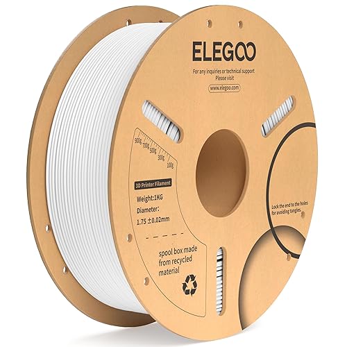 Miniatura 32 de ELEGOO - Filamento de ácido poliláctico PLA Plus de 1/16", negro, 8.82 libras, resistente y duradero, precisión dimensional +/- 0.02 mm, paquete