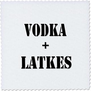 3dRose Vodka Plus Latkes. Yiddish. Potatoes Latkes. Funny Quotes. 25x25 inch Quilt Square