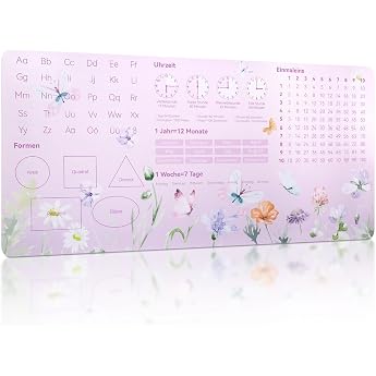 Children's Desk Mat Large 80 x 40 cm Butterfly Theme